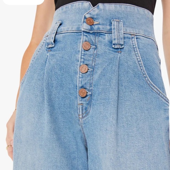 MOTHER Pixie bandit starlet sneak High-Waisted Light Blue Jeans. Size 25 - Picture 2 of 7